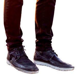 ROAN BY BEDSTÜ TOBIAS OILED SUEDE WHITE BFS BOOTS MEN COLOR BLACK SIZE 9.5